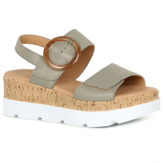 Lotus Cammie SAGE Leather Chunky Wedge Adjustable  Sandal ULP268