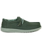 Hey Dude Wally Stretch Green Slip On Canvas Shoe
