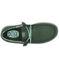 Hey Dude Wally Stretch Green Slip On Canvas Shoe