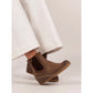 Lunar Connie BROWN Wedge Heel Chelsea Boot with inside Zip GLC014-BR