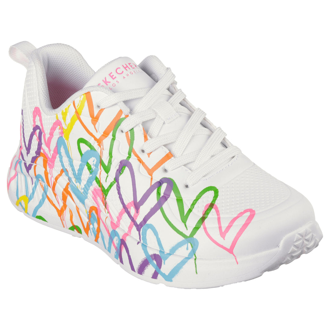 Skechers UNO Trainer 177977 WMLT WHITE Multi Goldcrown Lovewall