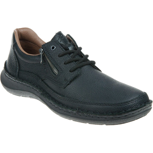 Rieker Mens Black Leather Lace Up shoe with zip  03002-00