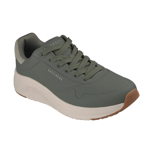 Skechers Uno Light 183530 OLIVE Lace Up Faux Leather Trainer 183530-OLV