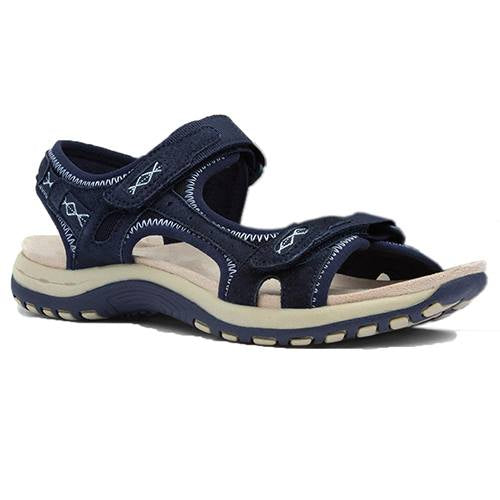 Free Spirit sandal Frisco NAVY suede with velcro strap