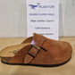 Mens Plakton 171539 CUERO Brown Suede Cork Footbed boston Style Clog