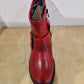 Fly London Riley RED Leather Zip Ankle Boot with Buckle Trim