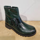 Fly London Riley PETROL Leather Zip Ankle Boot with Buckle Trim