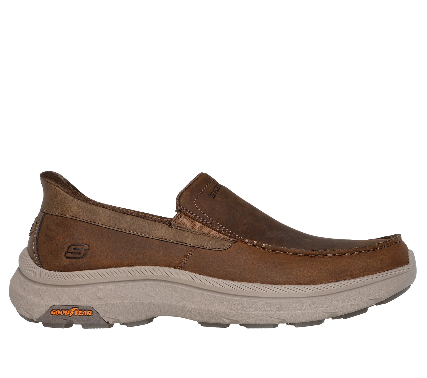 Skechers Slip Ins 205334 BROWN Waxy Leather Slip On Shoe 205334COC