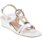 Marco Tozzi 28200-44 WHITE Low Wedge Dress Sandal 28200-44