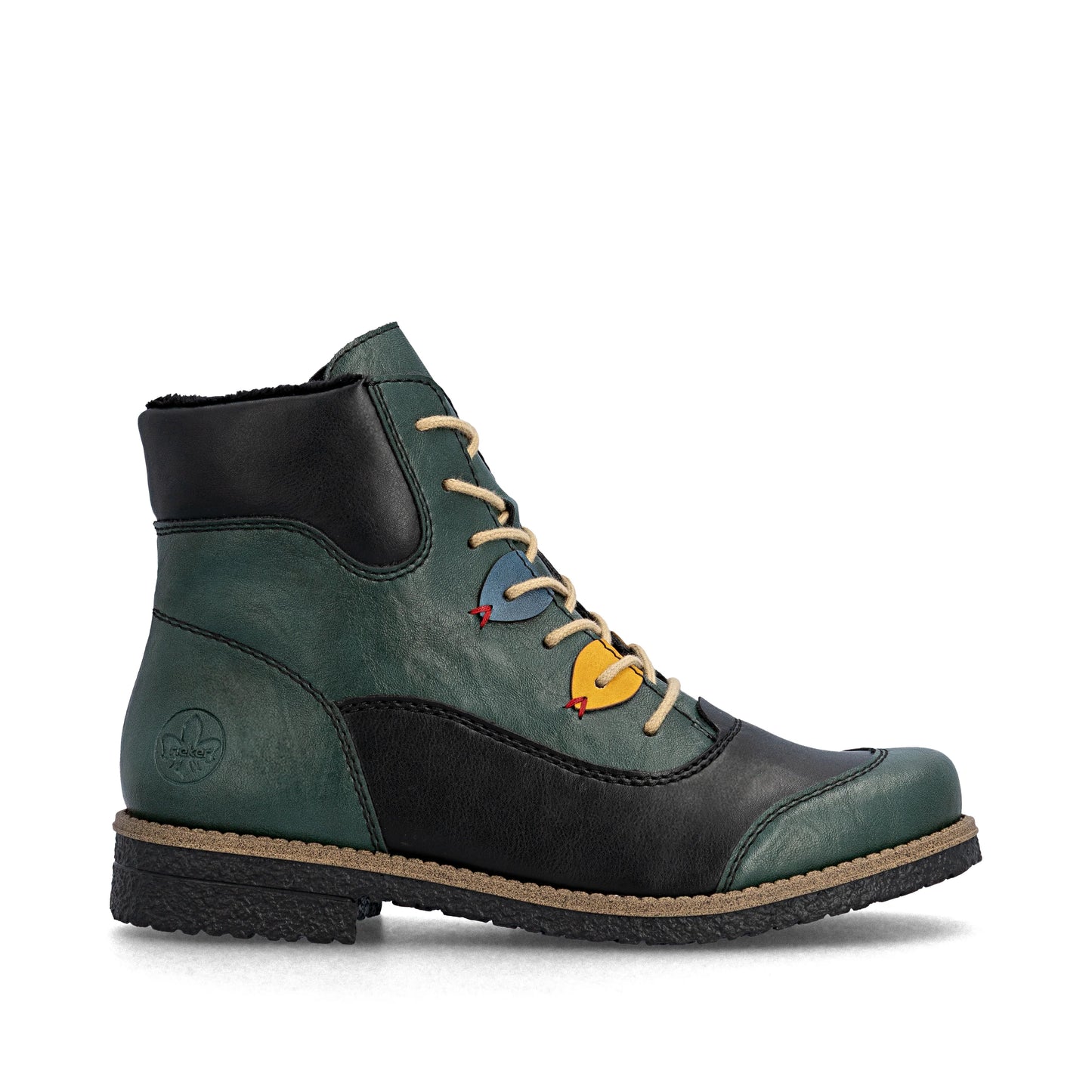 Rieker 73510 PEACOCK Multi Lace Up Ankle Boot With Zip 73510-90