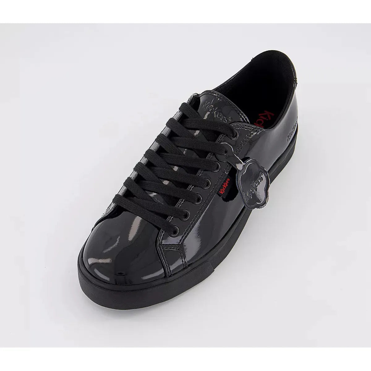 Kickers Tovni Stack BLACK  Patent Leather Lace Up Shoes