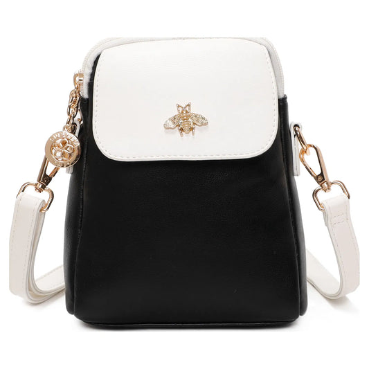 Superbia 9340 BLACK Bee Trim Crossbody Handbag