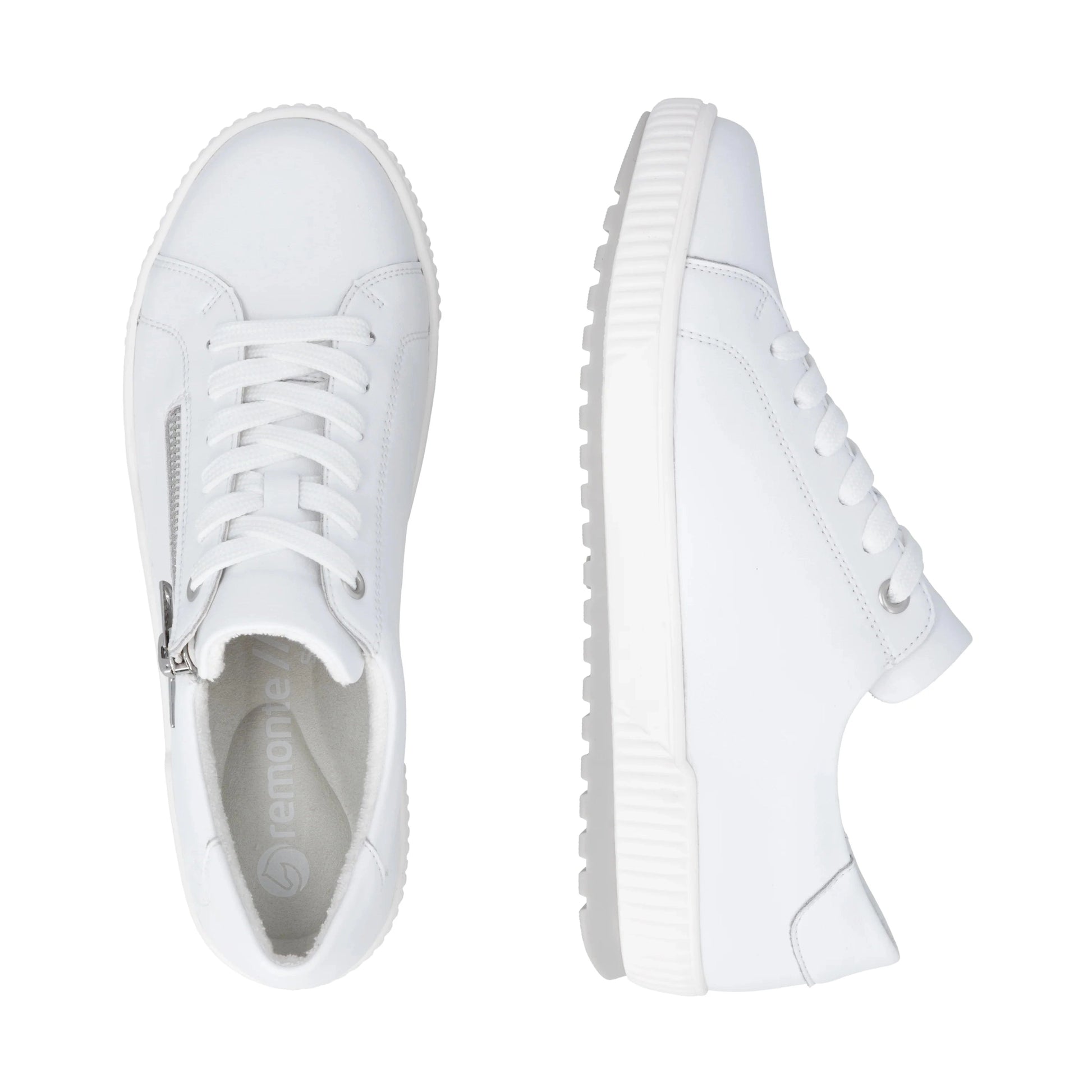 Remonte D0700 WHITE Trainer Style Shoe With Zip D0700-80