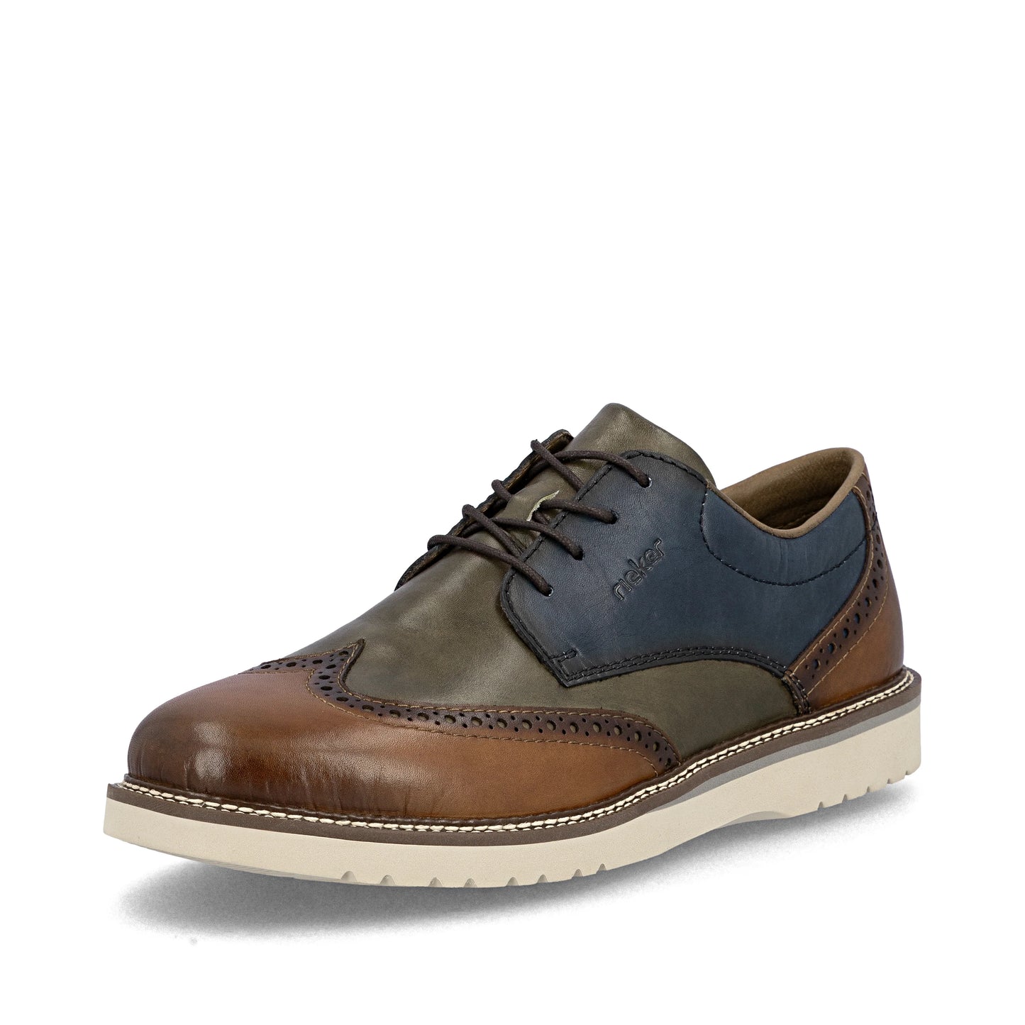 Rieker 04504 MULTI Tone Soft Leather Brogue Shoe 04504-90