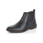 Rieker Men's Boot 37662 BLACK Extra wide elastic sided ankle boot with side zip 37662-00