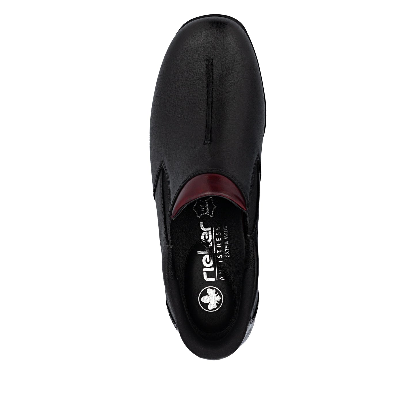 Rieker 47253 BLACK Soft Leather Waterproof High Fronted Shoe 47253-00