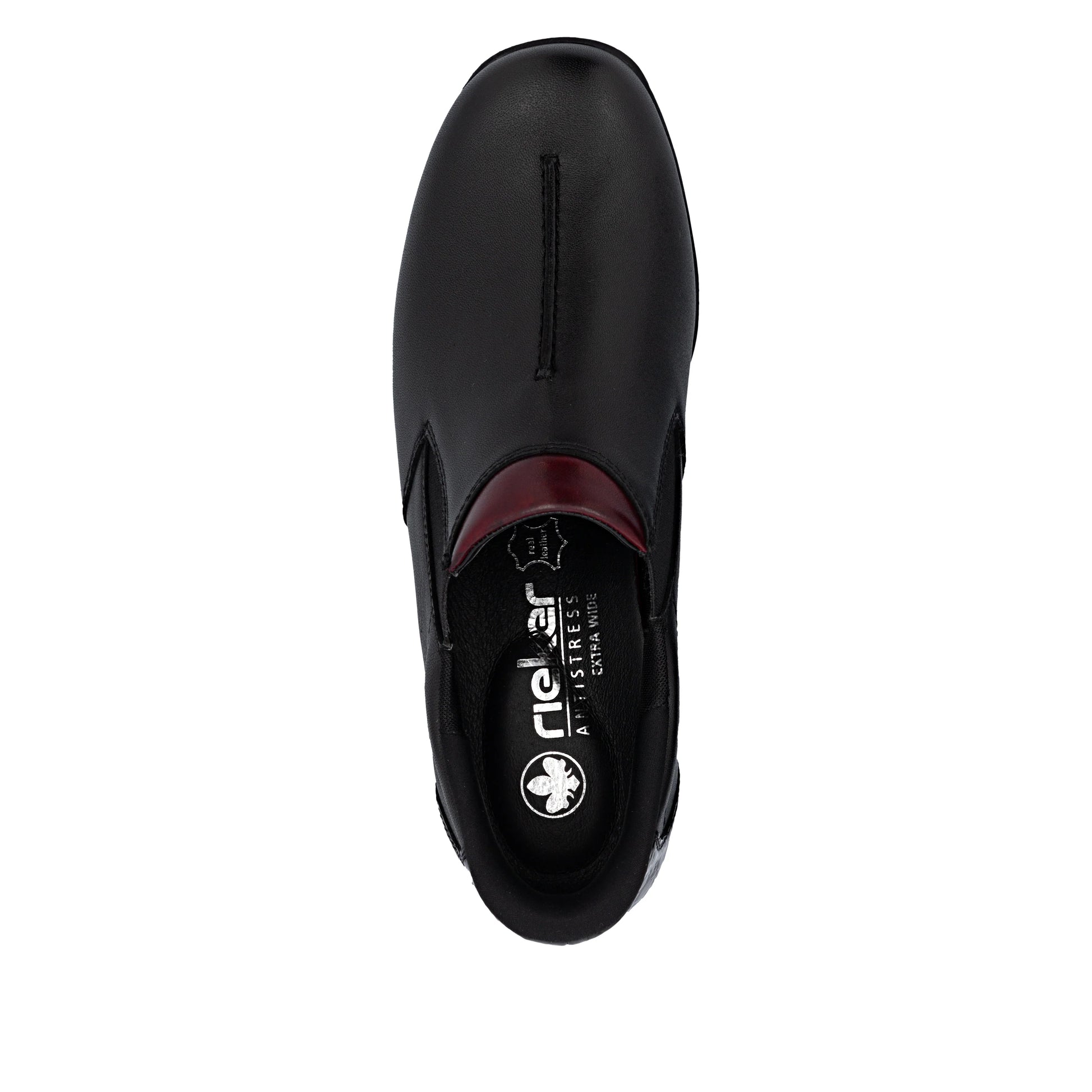 Rieker 47253 BLACK Soft Leather Waterproof High Fronted Shoe 47253-00