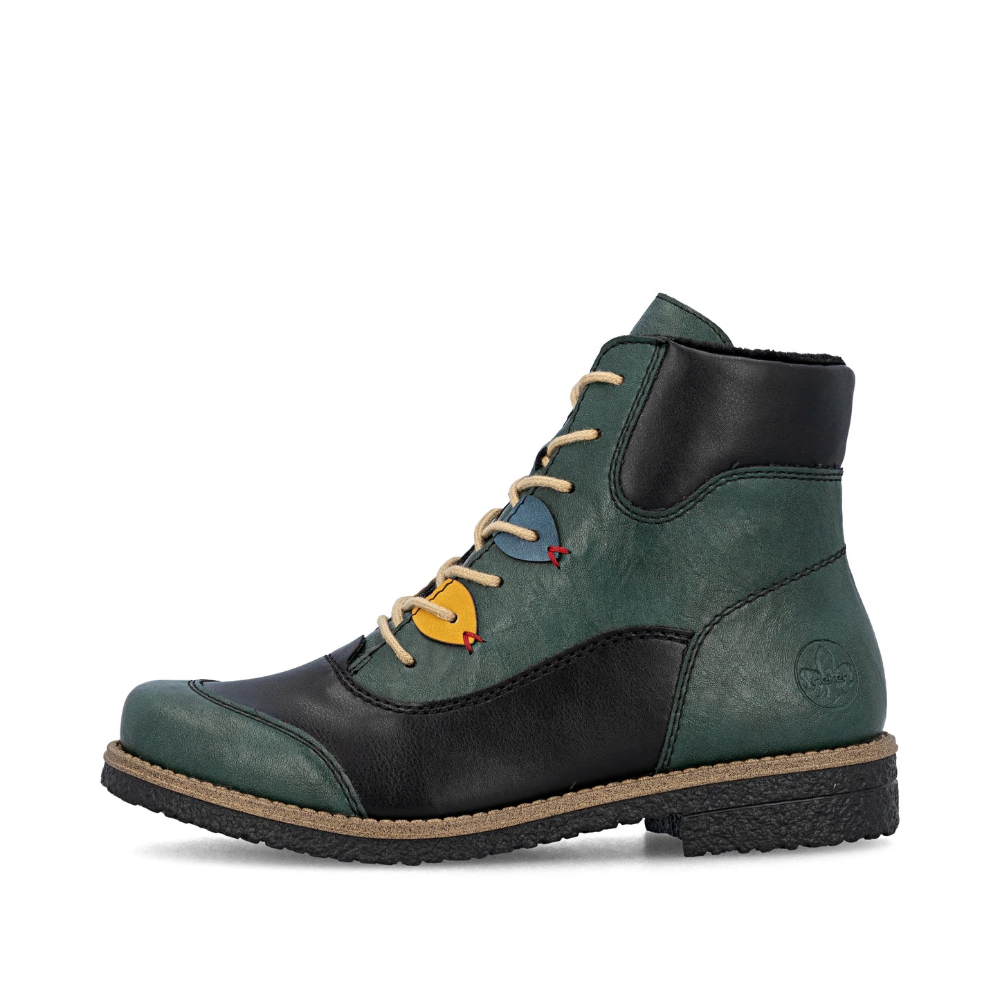 Rieker 73510 PEACOCK Multi Lace Up Ankle Boot With Zip 73510-90