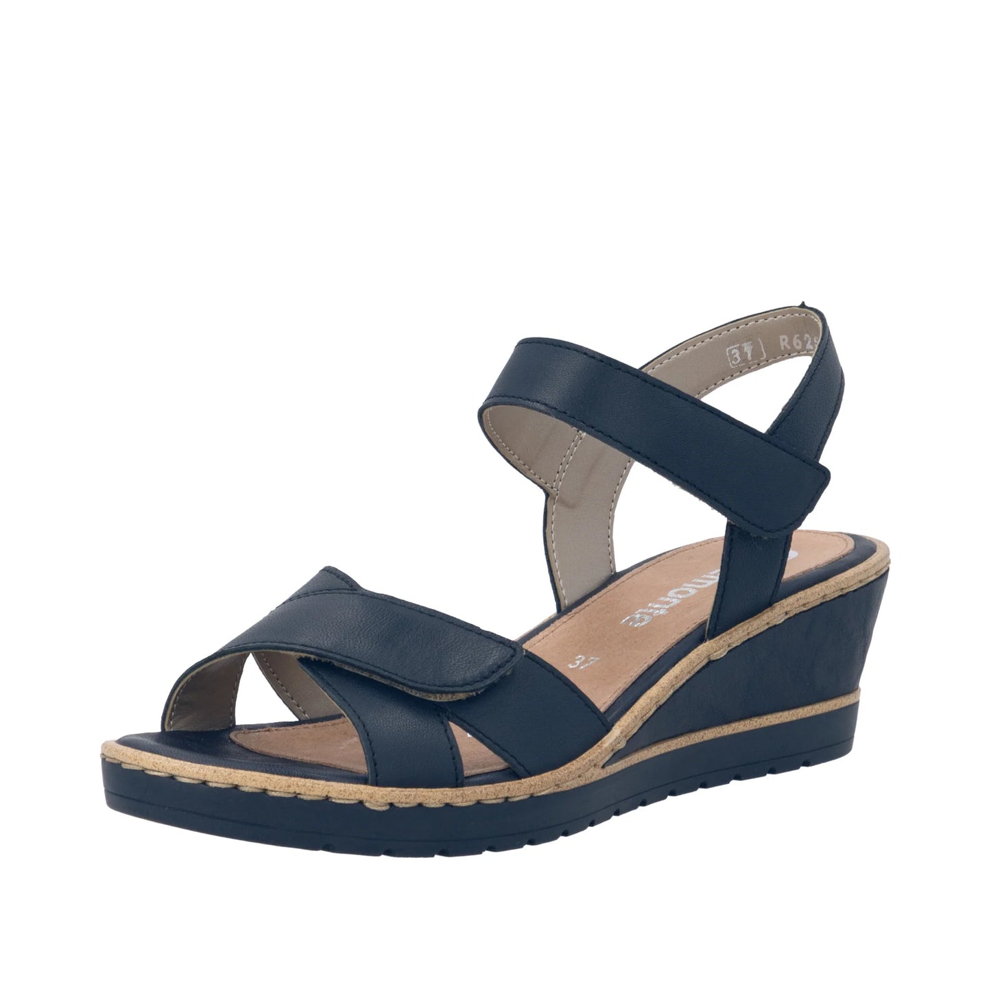 Remonte R6252 NAVY Leather Touch Fastening Wedge Sandal R6252-16