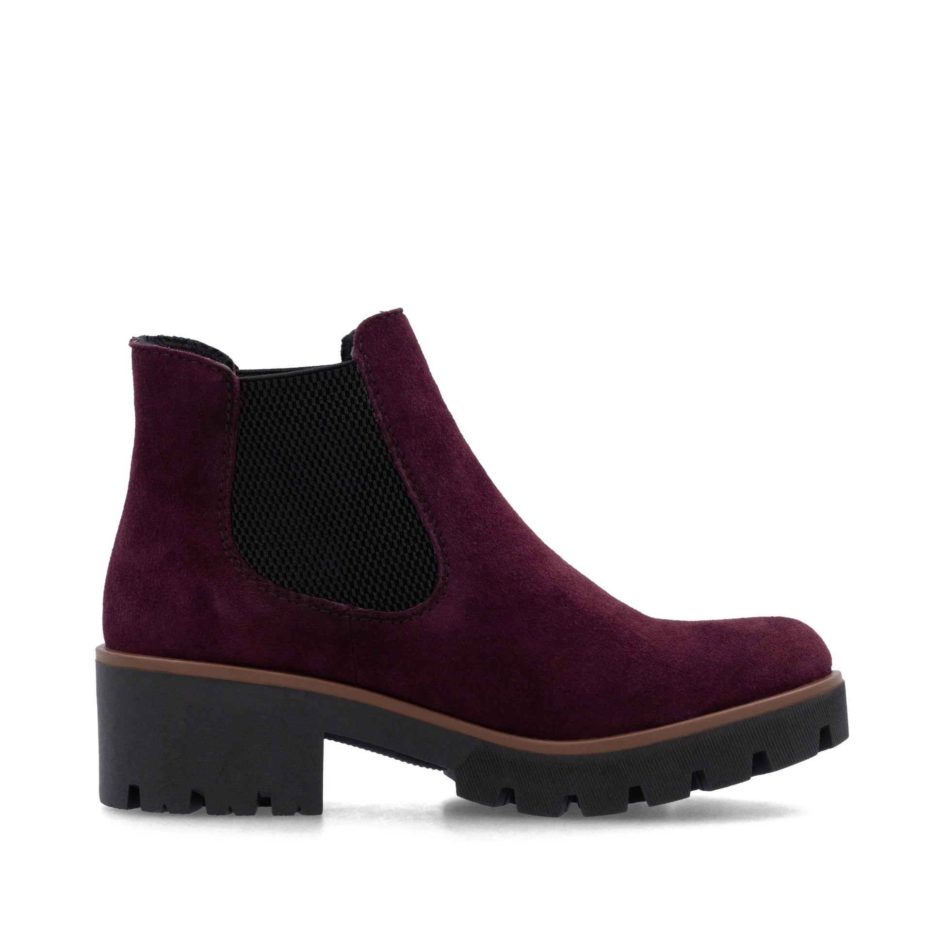 Rieker 79265 BURGUNDY Suede Leather Chelsea Ankle Boot 79265-30