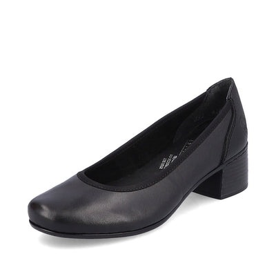 Rieker Court Shoe in leather 41650-00 BLACK