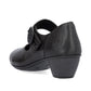 Rieker Ladies Shoe 41756 Low Heeled Court shoe with touch fastening Bar  BLACK 41756-00