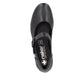 Rieker Ladies Shoe 41756 Low Heeled Court shoe with touch fastening Bar  BLACK 41756-00