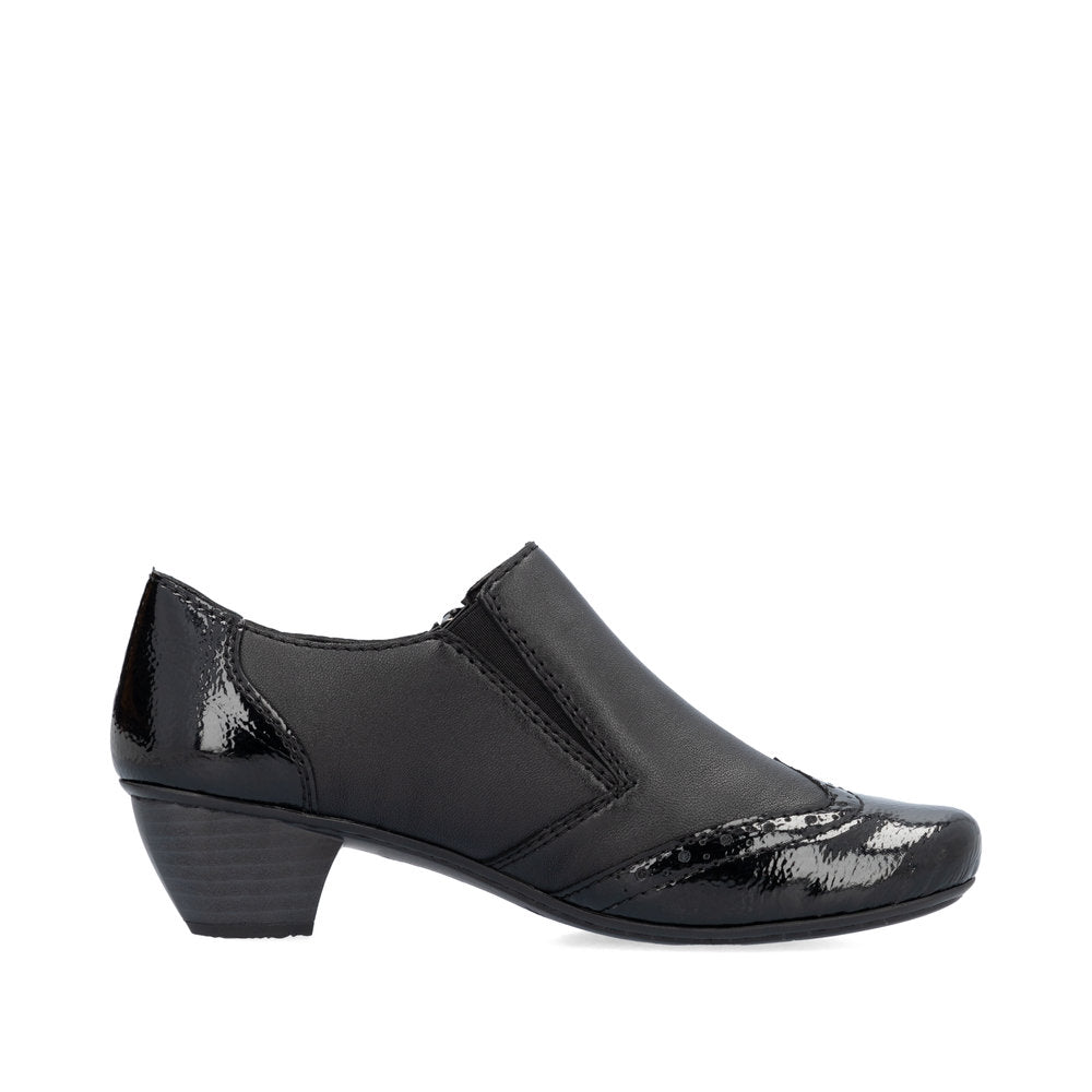 Rieker SHOE 41757 BLACK Ladies trouser shoe with zip BLACK 41757-00