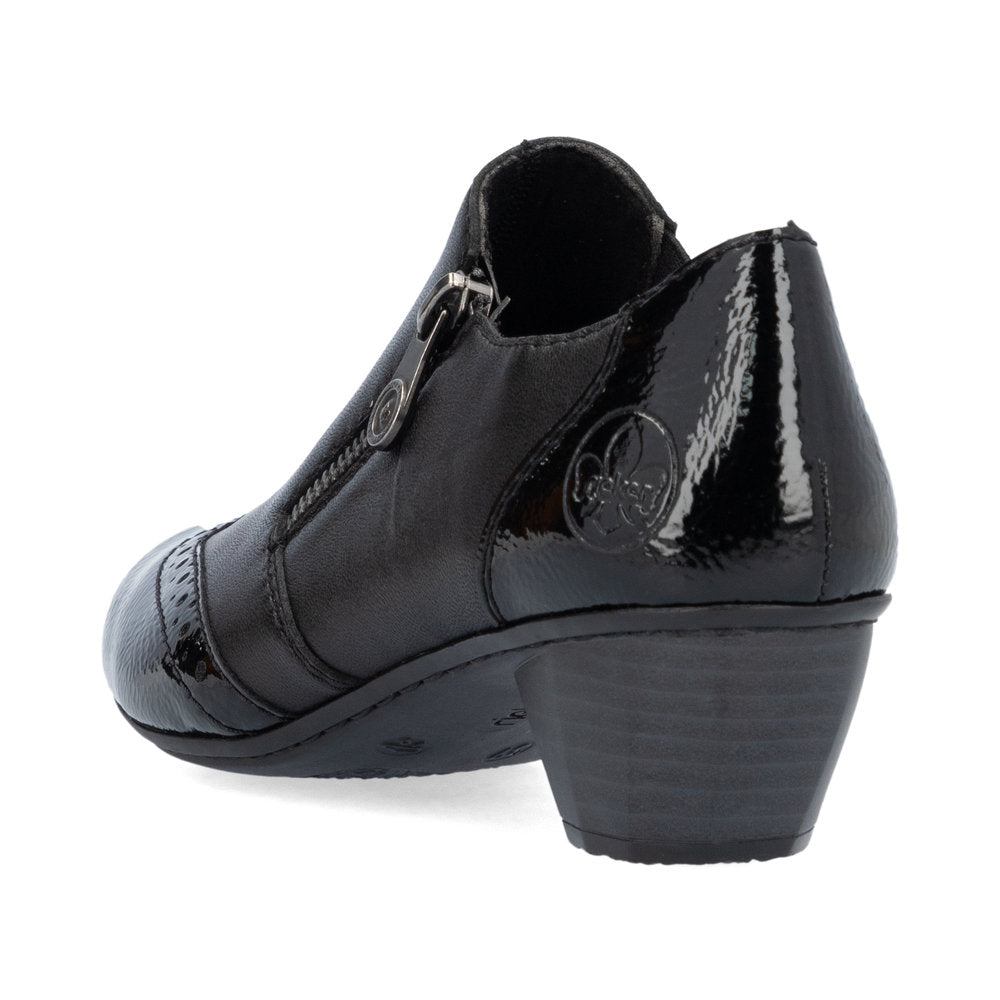 Rieker SHOE 41757 BLACK Ladies trouser shoe with zip BLACK 41757-00