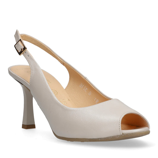 Bioeco 4180 Sling Back Slim Heel Occasion Shoe  PEARL 4180-2380-1315
