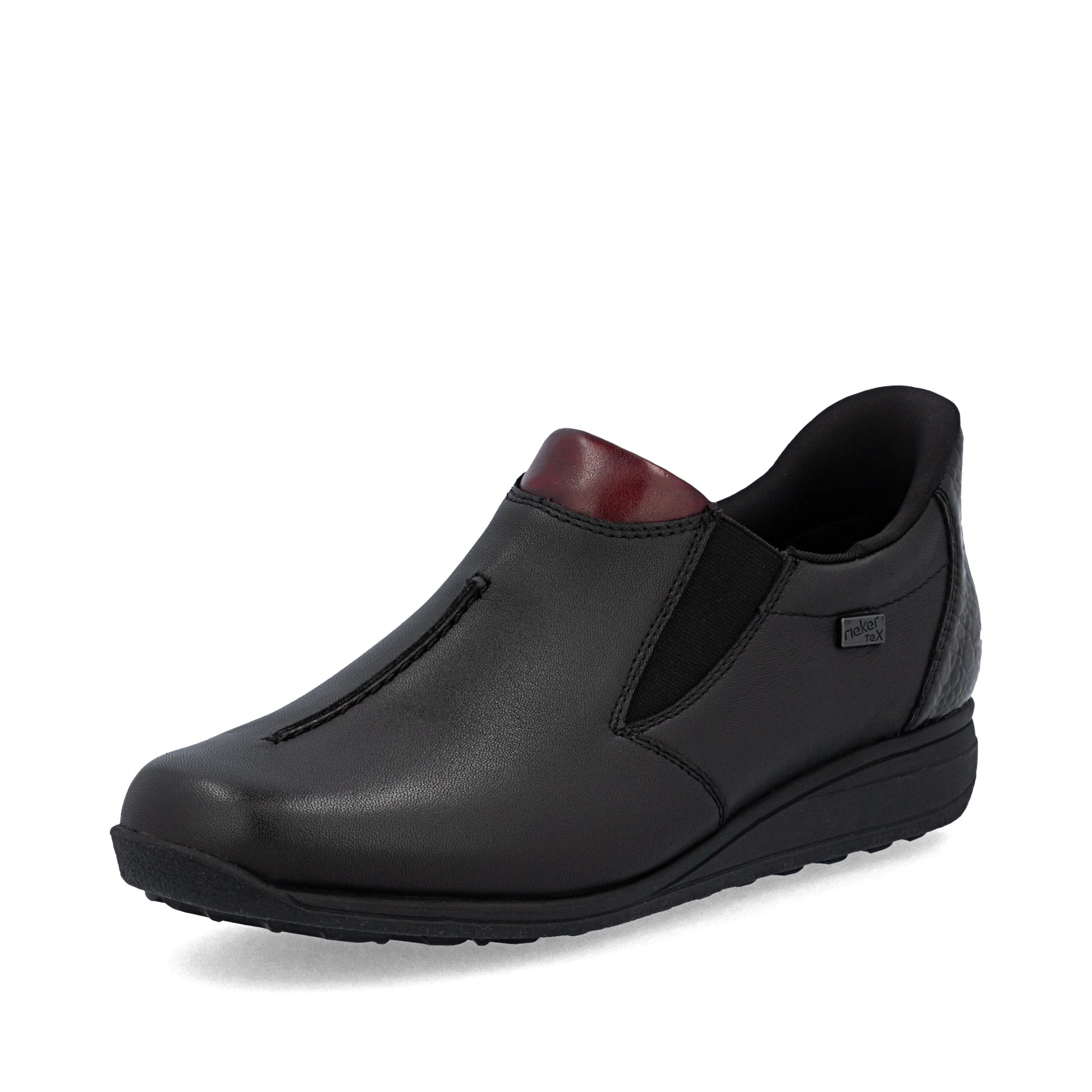 Rieker 47253 BLACK Soft Leather Waterproof High Fronted Shoe 47253-00