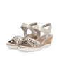 Remonte R6266 Beige Twin Adjustable Touch Fastening Low Wedge Sandal R6266-90