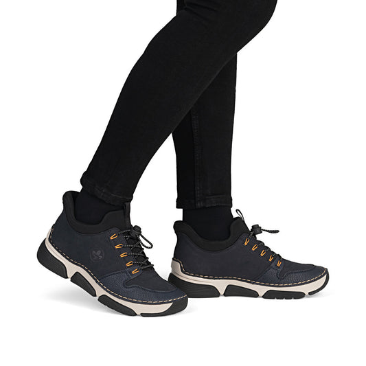 Rieker Casual Ankle Boot With Step In Back And Elastic Laces 45963-14 OCEAN Blue