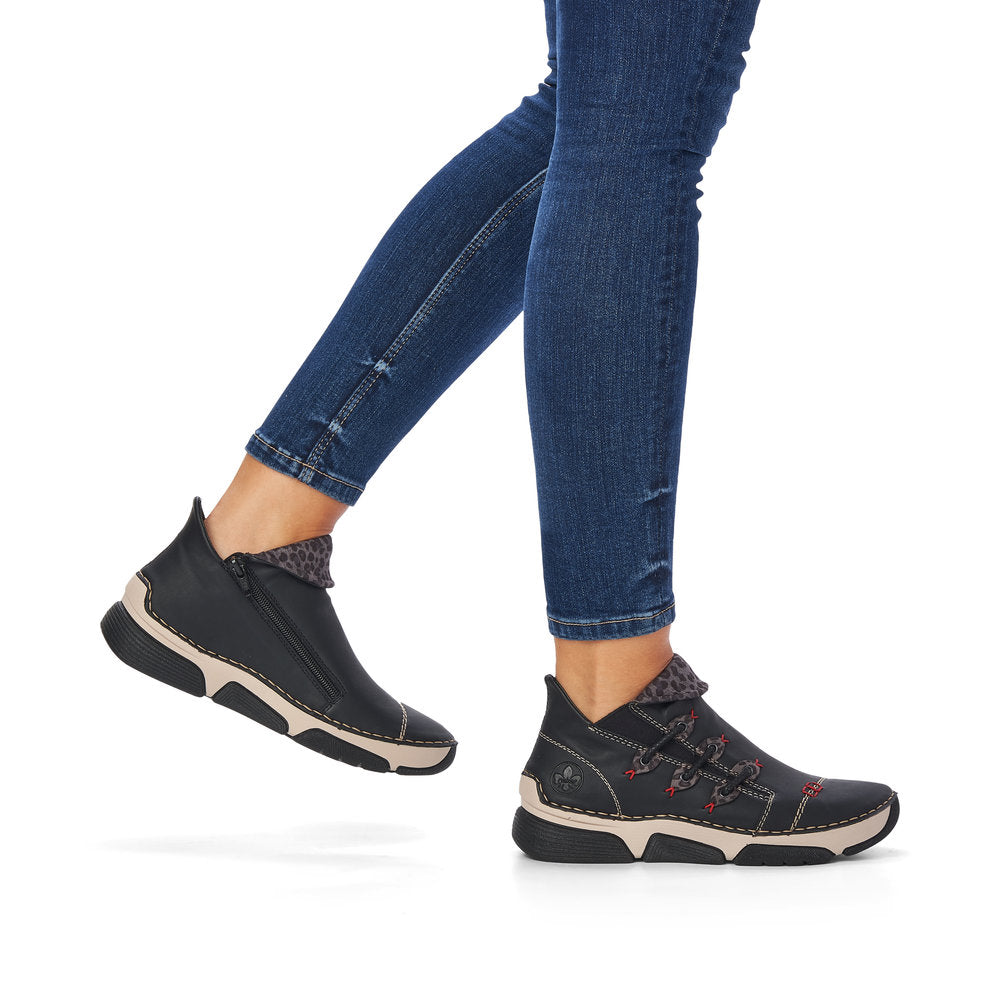Rieker Casual Ankle boot with trainer sole 45983-00 BLACK