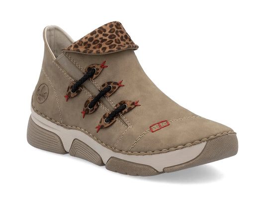 Rieker Casual Ankle boot with trainer sole 45983-64 BEIGE