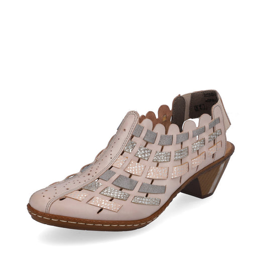 Rieker Ladies shoe with sling back 46778-64 Beige COMBI