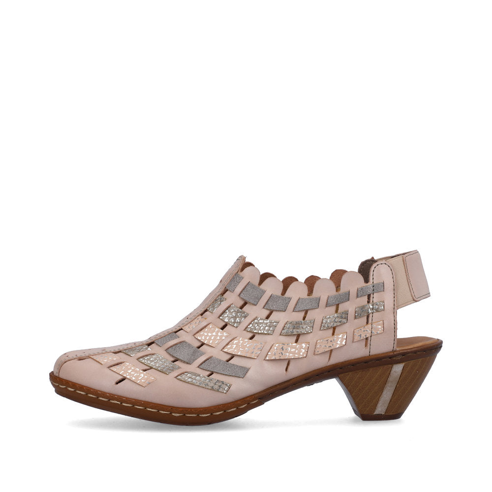 Rieker Ladies shoe with sling back 46778-64 Beige COMBI