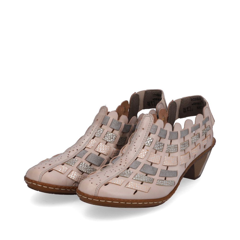 Rieker Ladies shoe with sling back 46778-64 Beige COMBI