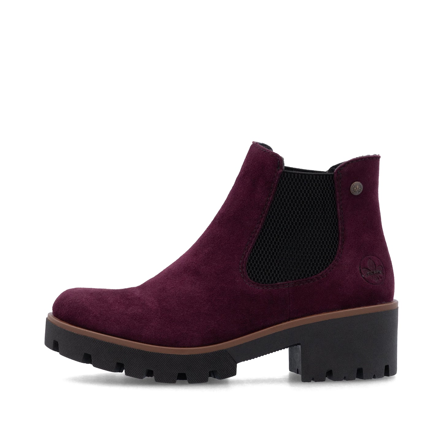 Rieker 79265 BURGUNDY Suede Leather Chelsea Ankle Boot 79265-30