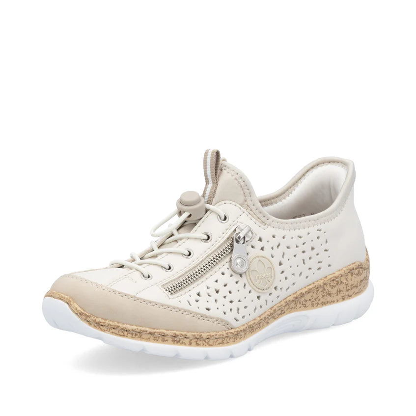 Rieker N42v3Beige Elasticated Slip On Shoe N42V3-60