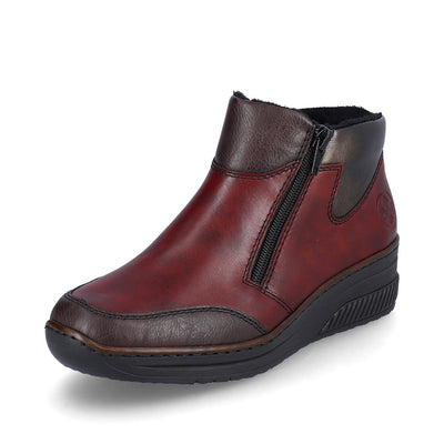 Rieker Ankle Boot with double zip 48754-35 WINE