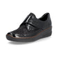 Rieker Shoe487C0-00 BLACK Touch Fastening Shoe with Stretch panels 487C0-00