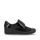 Rieker Shoe487C0-00 BLACK Touch Fastening Shoe with Stretch panels 487C0-00