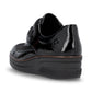 Rieker Shoe487C0-00 BLACK Touch Fastening Shoe with Stretch panels 487C0-00