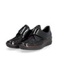 Rieker Shoe487C0-00 BLACK Touch Fastening Shoe with Stretch panels 487C0-00