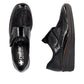 Rieker Shoe487C0-00 BLACK Touch Fastening Shoe with Stretch panels 487C0-00