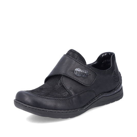 Rieker Extra Wide Casual Shoe with velcro strap 48954-00 BLACK 
