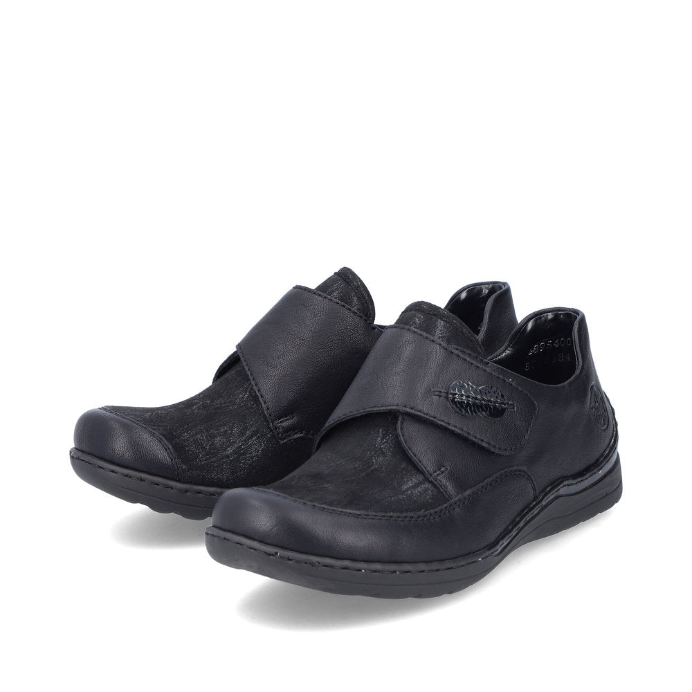 Rieker Extra Wide Casual Shoe with velcro strap 48954-00 BLACK 