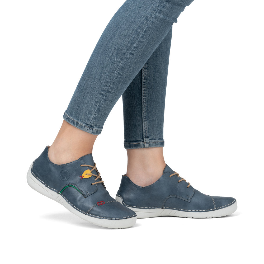 Rieker Shoe- Casual Flat Shoe BLUE 52528-14