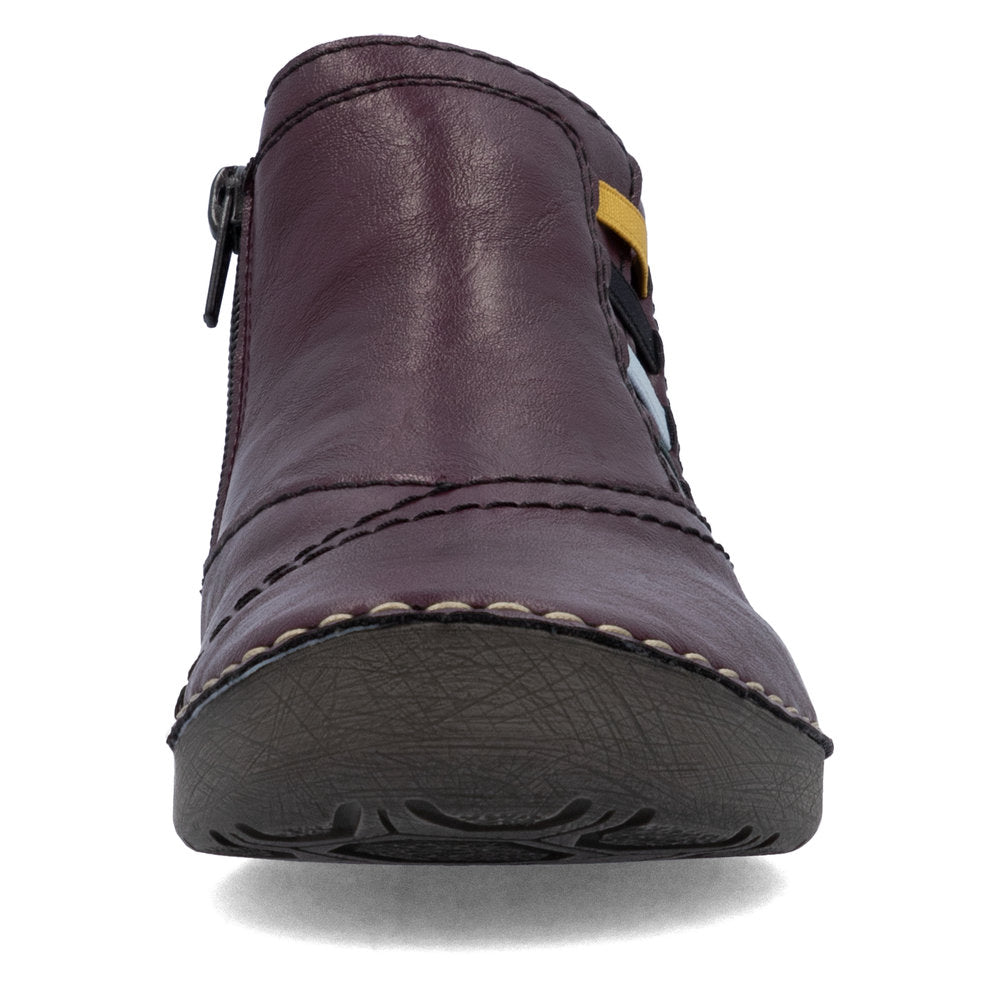 Rieker Casual Ankle Boot with zip 52584-30 BURGUNDY